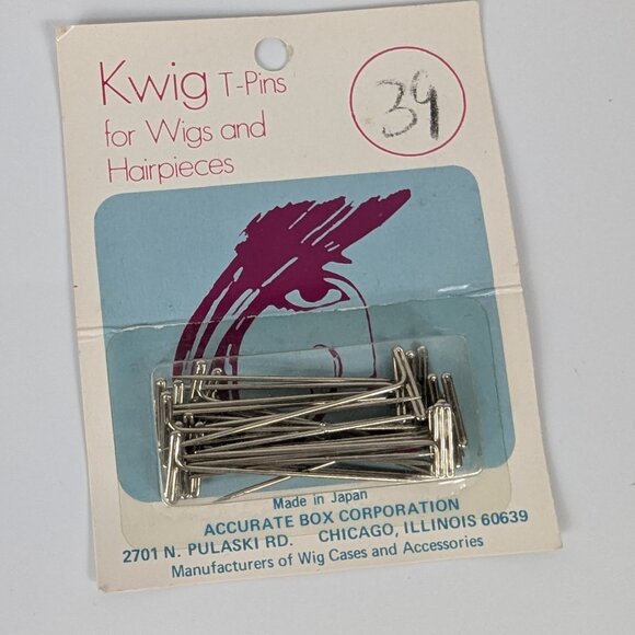 Vintage NOS Kwig T-Pins for Wigs and Hairpieces Made in Japan - Picture 1 of 2